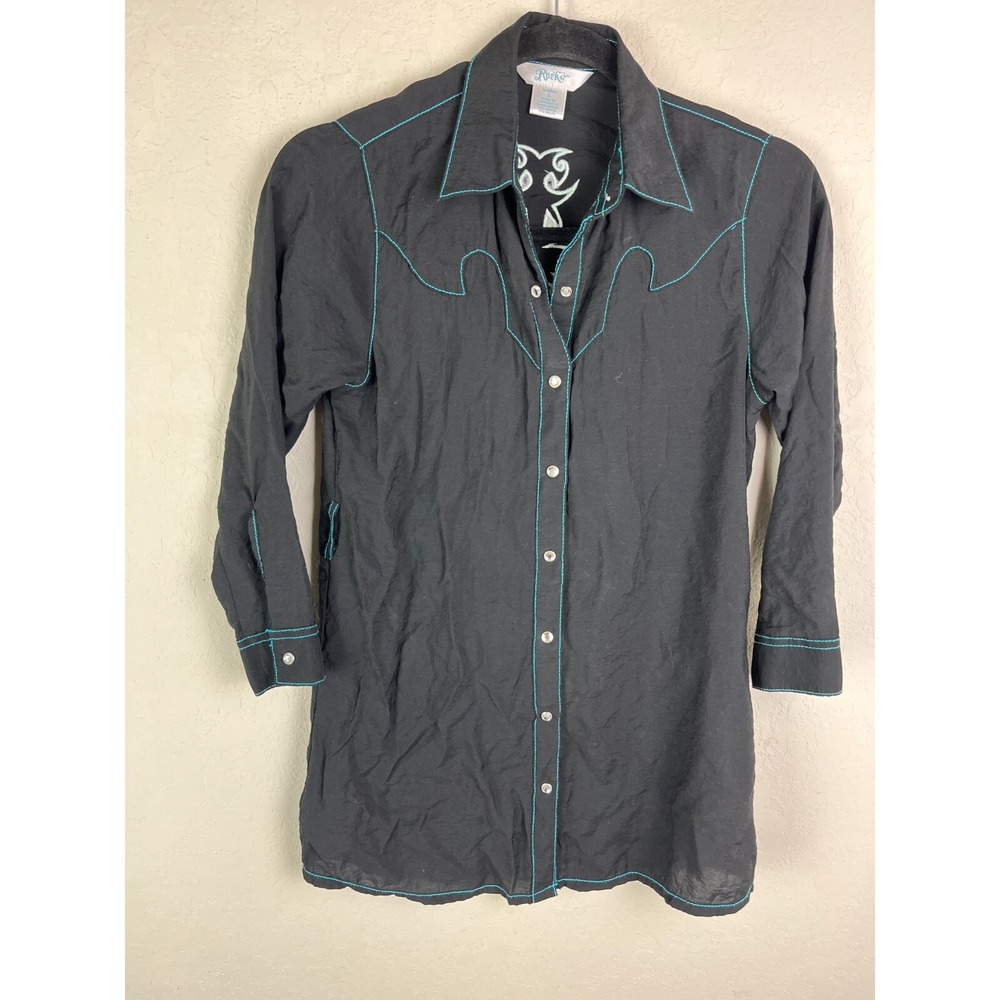 Rock 47 by Wrangler Girls Western Dress Size L  Snap Front 100%‎ Cotton
